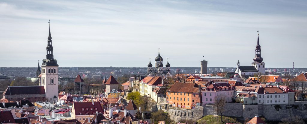 Tallinn's Old Town panoramic view from a rooftop